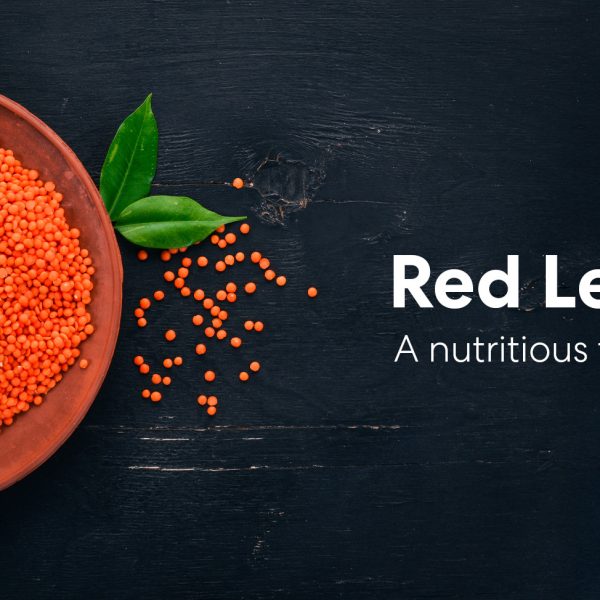 Bowl of red lentils showing their natural color and texture