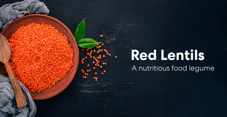 Bowl of red lentils showing their natural color and texture